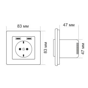 Розетка с USB  Mutlusan Electric