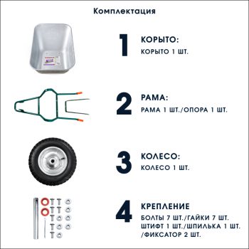 Тачка садовая одноколёсная Kanat