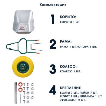 Тачка садовая одноколёсная Kanat