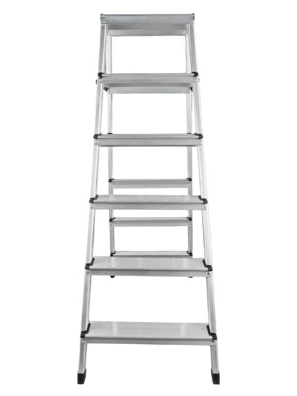 Стремянка Канат алюминиевая, двухсторонняя, 6 ступеней, 2.96 метров max