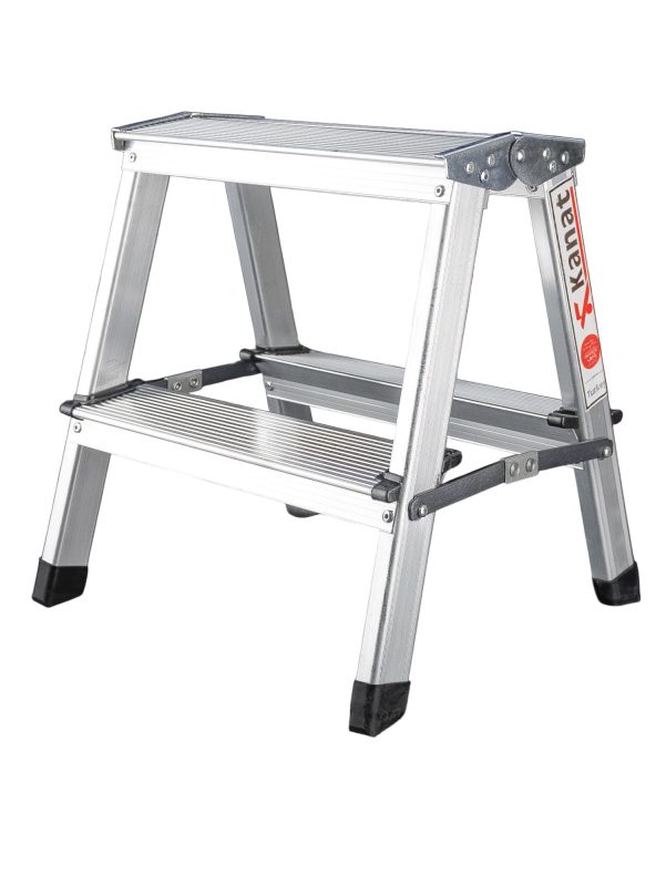 Стремянка Канат алюминиевая, двухсторонняя, 2 ступеней, 2,1 метров max