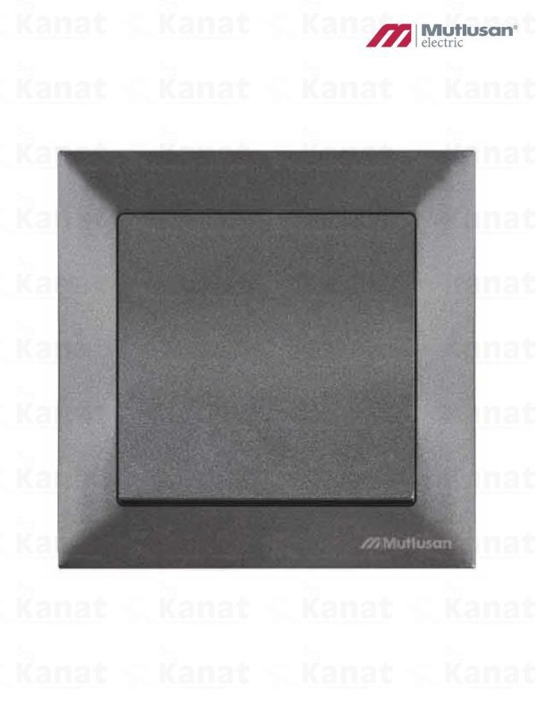 Выключатель с рамкой одноклавишный, серебристый